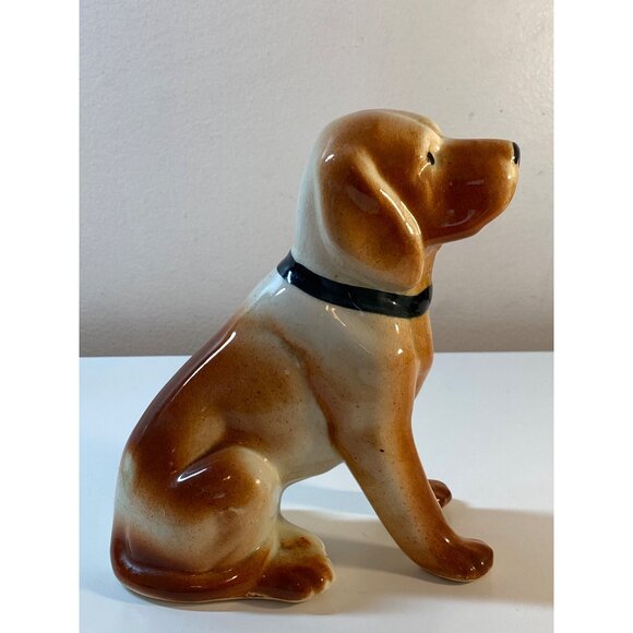 Bassett Hound Dog Vintage Glazed Ceramic Sitting Figurine Unmarked - Picture 13 of 16
